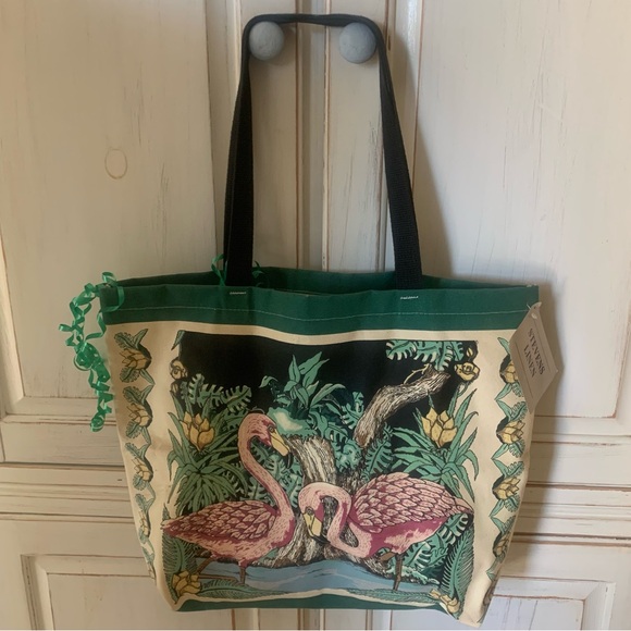 Stevens Linen Handbags - NEW wTag.  💯% Cotton Flamingo Tote🦩